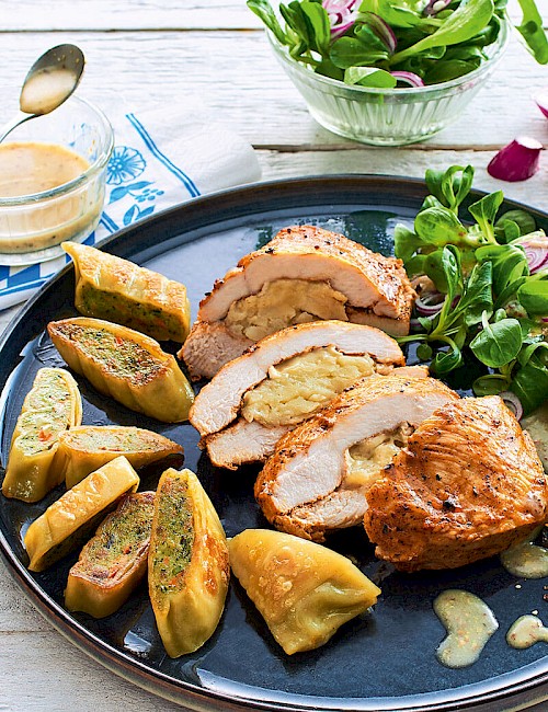 Wies’n Schmankerl mit Maultaschen und Feldsalat